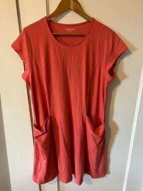 Coldwater Creek Coral Short Sleeve Pocket Dress Size PXL